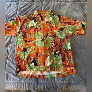 100% Silk Button Up Shirt Size L